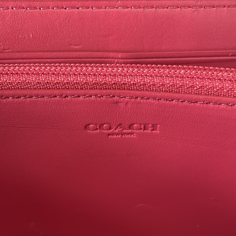 Coach Sierra Posey Cluster Floral Satchel, Wallet & Pink Wide Scallop Edge Strap - Picture 4 of 17